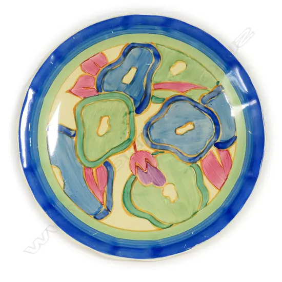 Clarice Cliff 'Blue Chintz' cabinet plate,