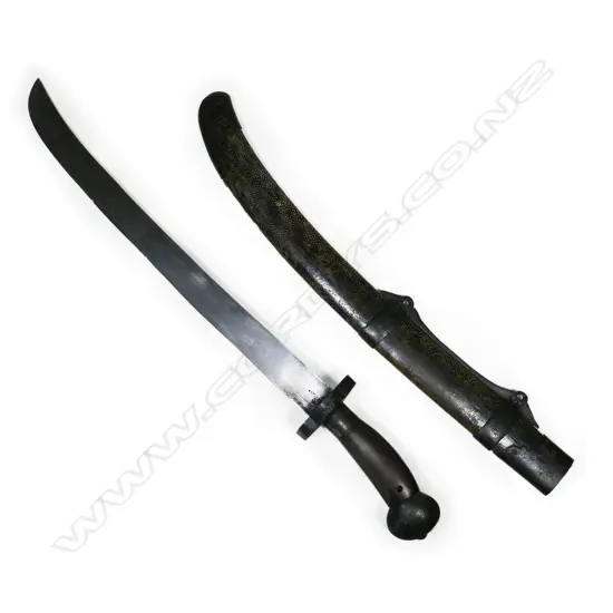 An old Chinese Royal Guard's long knife in scabbard,