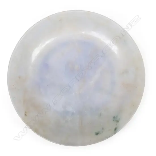 A fine Chinese Hotan jade shallow dish,