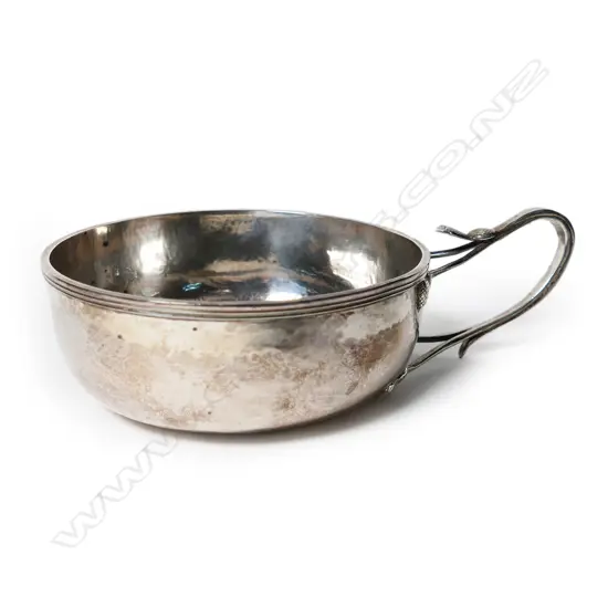 #A Guild of Handicraft Arts & Crafts style silver porringer designed by Charles R Ashbee