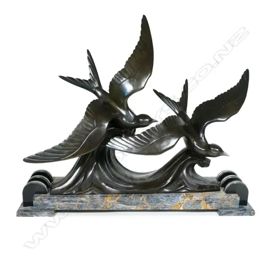 An Art Deco bronzed spelter figure,