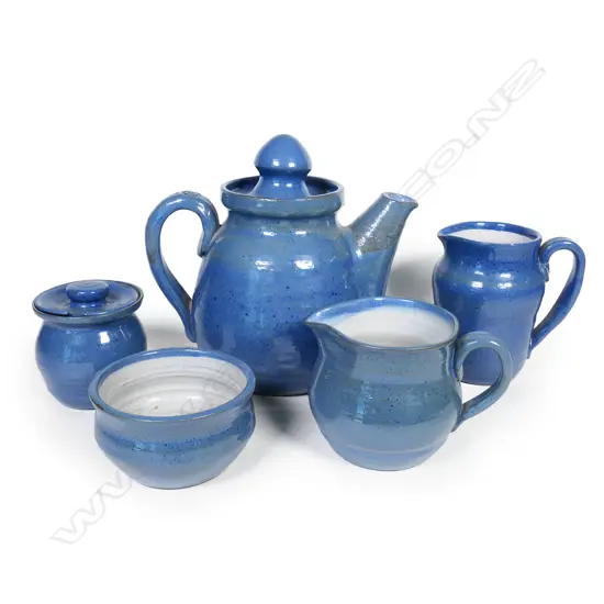 A five-piece Elizabeth Lissaman tea set,