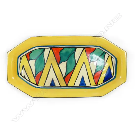 A Clarice Cliff ‘Bizarre’ octagonal sandwich plate,