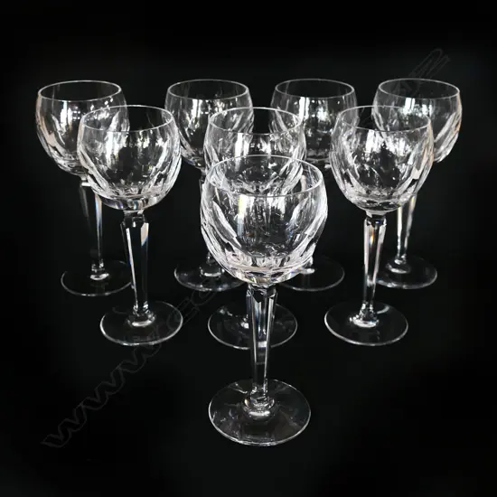 A set of eight Waterford hock glasses,