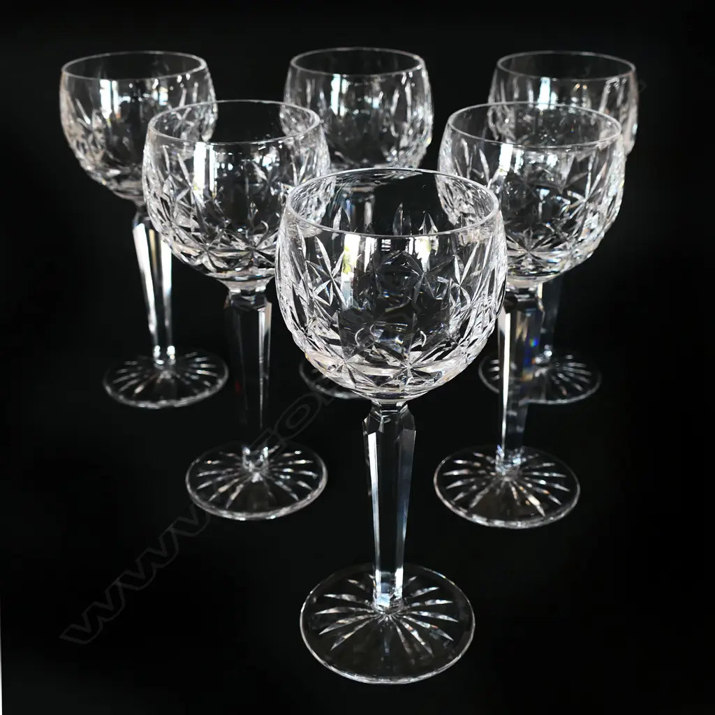 A set of six Waterford crystal hock glasses, Image 1++