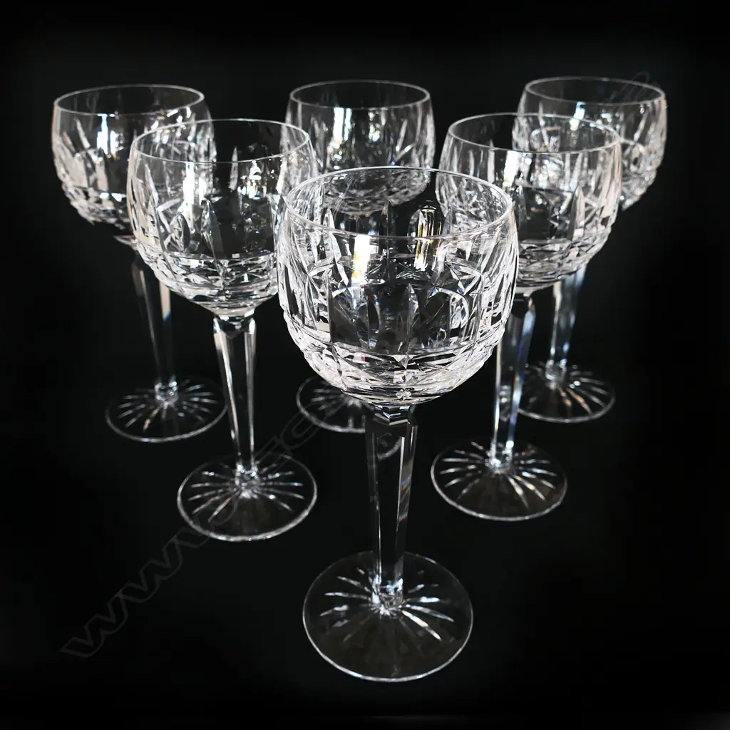 A set of six Waterford crystal hock glasses, Image 1++