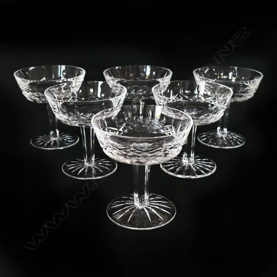 A set of six Waterford champagne coupes,