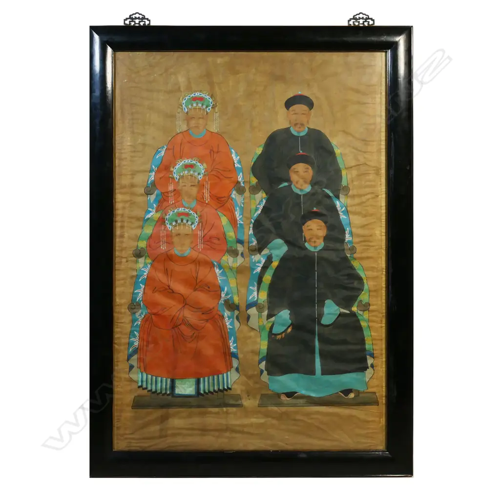 A large late 19th/early 20thC Chinese ancestral painting, Image 1++