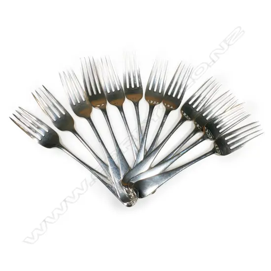 A set of twelve Victorian silver entree forks,
