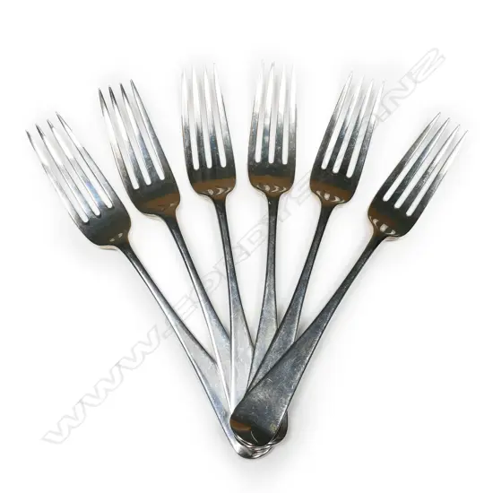 Six Victorian silver dinner forks,