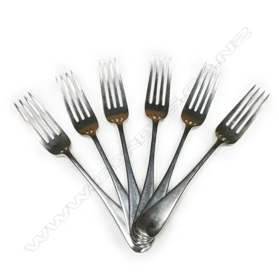 Six Victorian silver dinner forks,