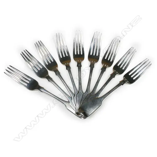 Nine Victorian silver forks,