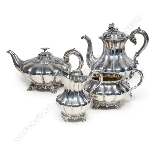 A silver 19thC four-piece tea and coffee set,