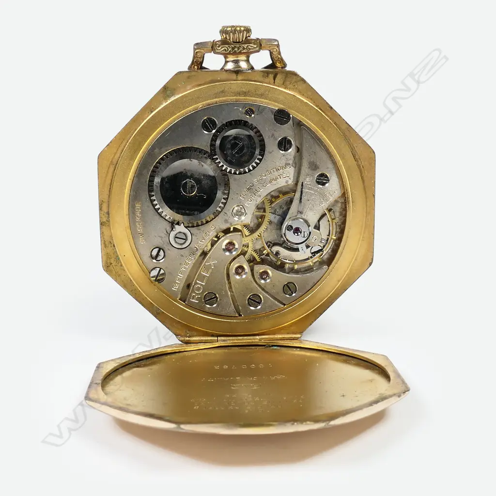 A 1930's Rolex rolled gold Art Deco pocket watch, Image 1++
