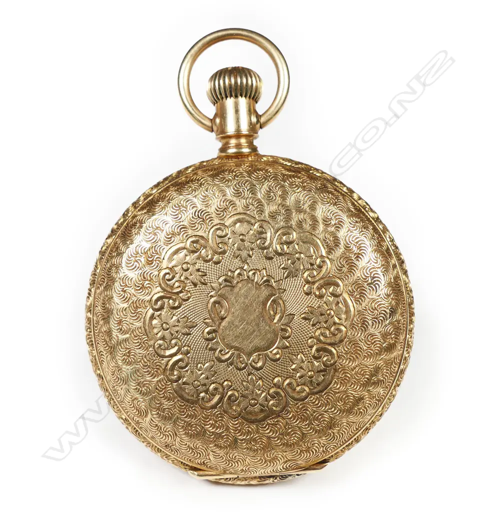 A late Victorian 14ct yellow gold hunter gent's pocket watch, Image 1++