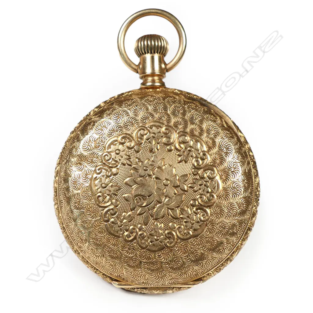 A late Victorian 14ct yellow gold hunter gent's pocket watch, Image 1++