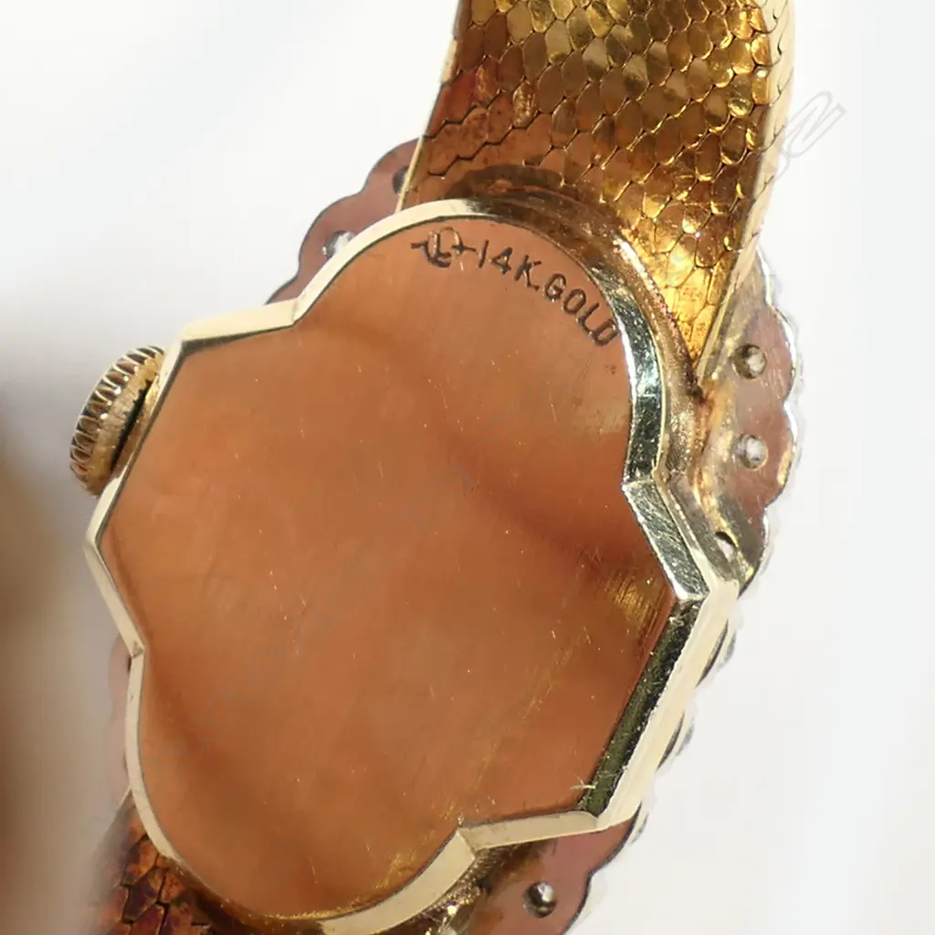 A c.1970's Le Coultre lady's 14ct gold and diamond cocktail watch, Image 1++