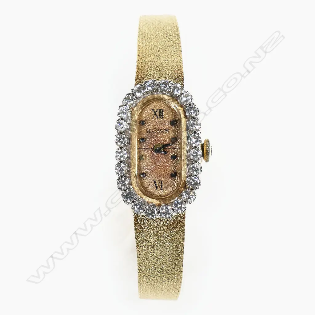 A c.1970's Le Coultre lady's 14ct gold and diamond cocktail watch, Image 1++