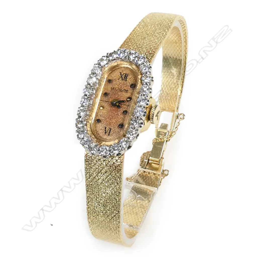 A c.1970's Le Coultre lady's 14ct gold and diamond cocktail watch, Image 1++