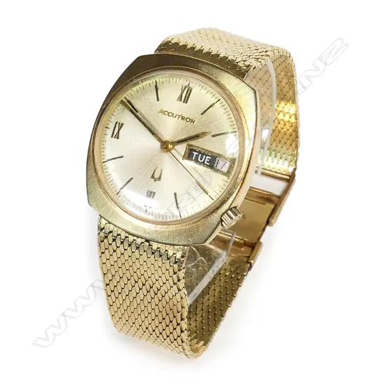A c1960's 14ct gold Accutron gents wristwatch,