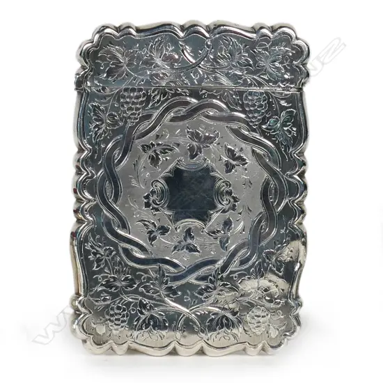 A Victorian silver card case,
