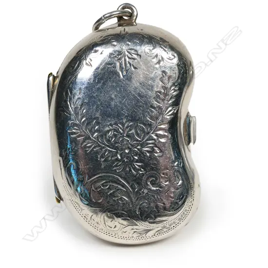 A silver double sovereign case,