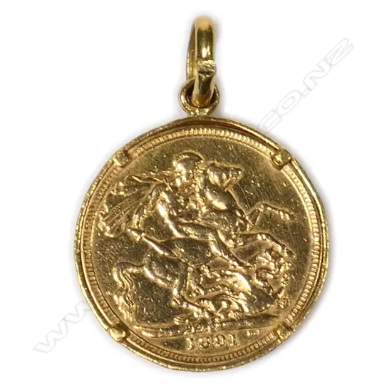 A Victorian 1891 full gold sovereign,