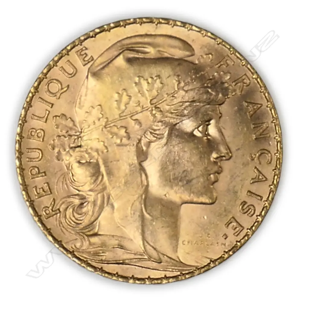 A1907 French gold rooster coin, Image 1++
