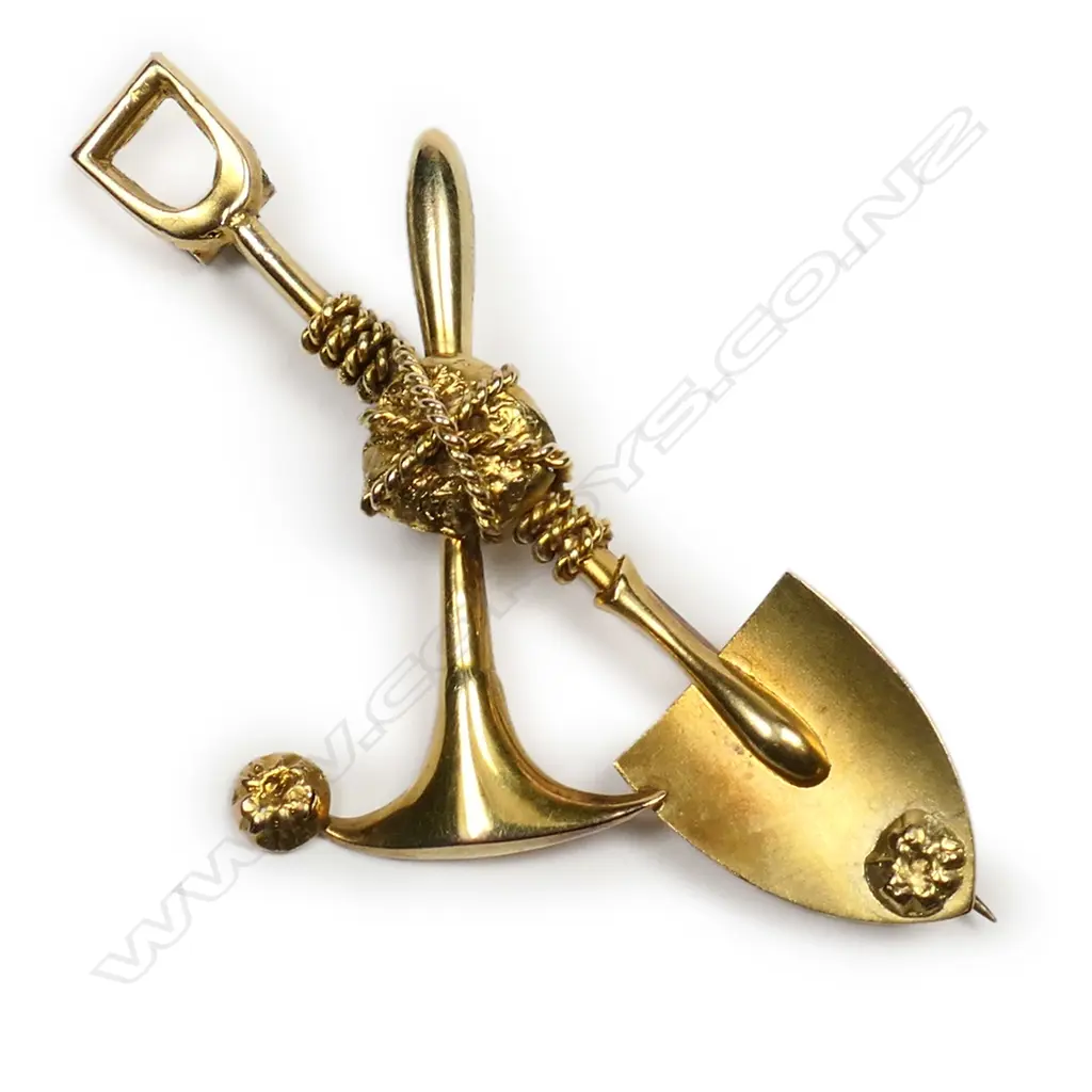A c1900 mining interest 9ct gold brooch, Image 1++
