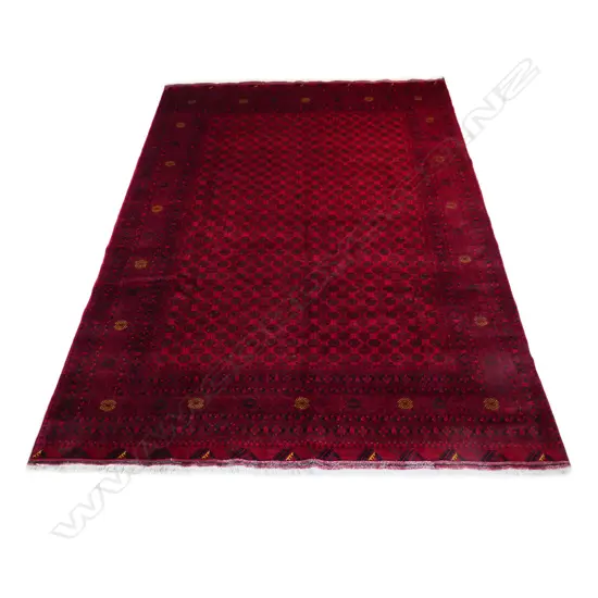 A hand-knotted Turkman carpet,
