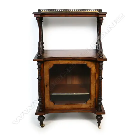 A Victorian walnut music canterbury,
