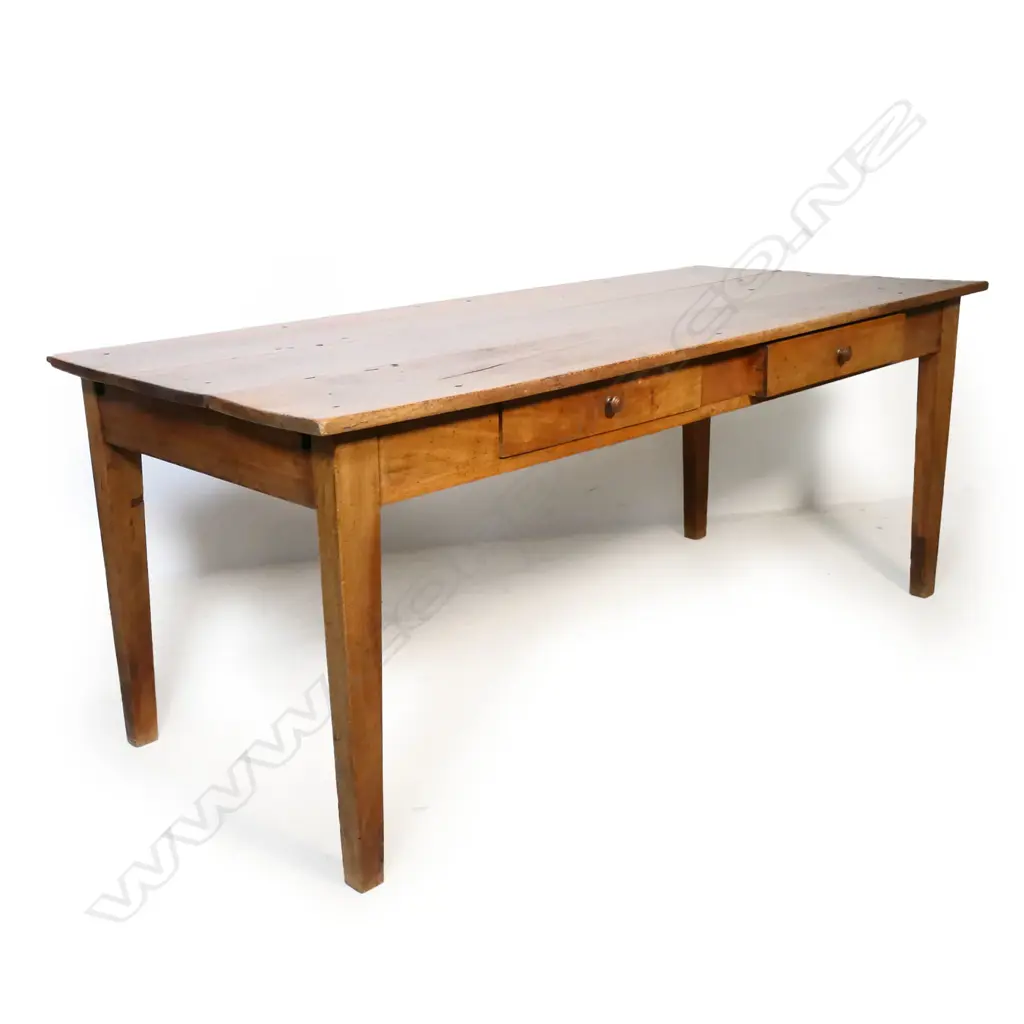 A 19thC French fruitwood refectory dining table, Image 1++