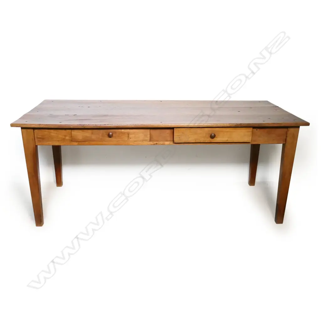 A 19thC French fruitwood refectory dining table, Image 1++