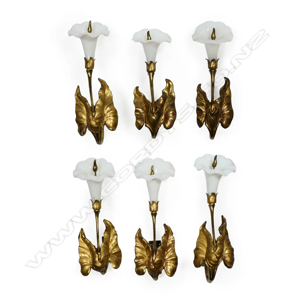 Three pairs of Victorian brass and glass curtain tie backs, Image 1++