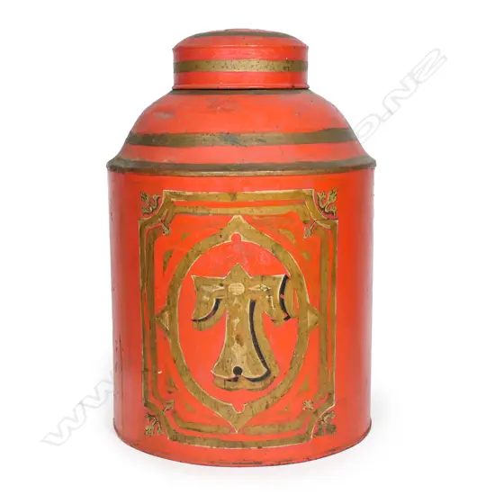A large old tea storage lidded urn,