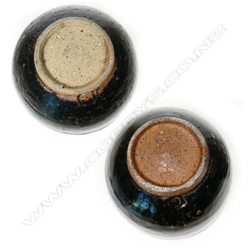 Barry Brickell (1935-2016) two pottery dark mottled glaze bowls, Image 1++