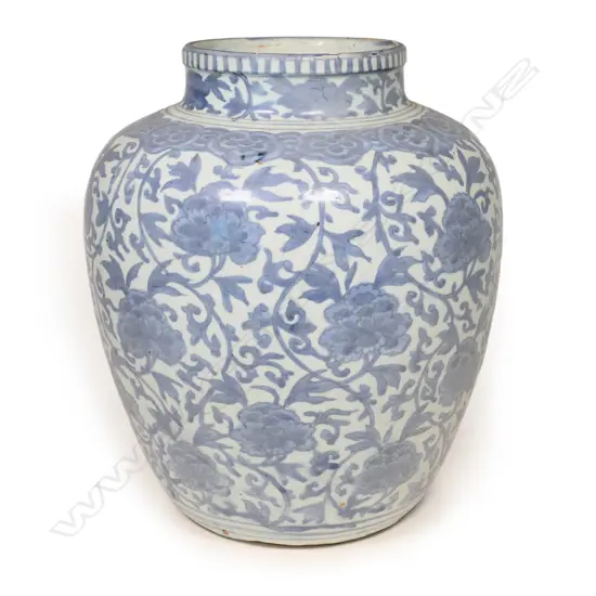 An old Chinese large blue and white reputedly Ming vase,