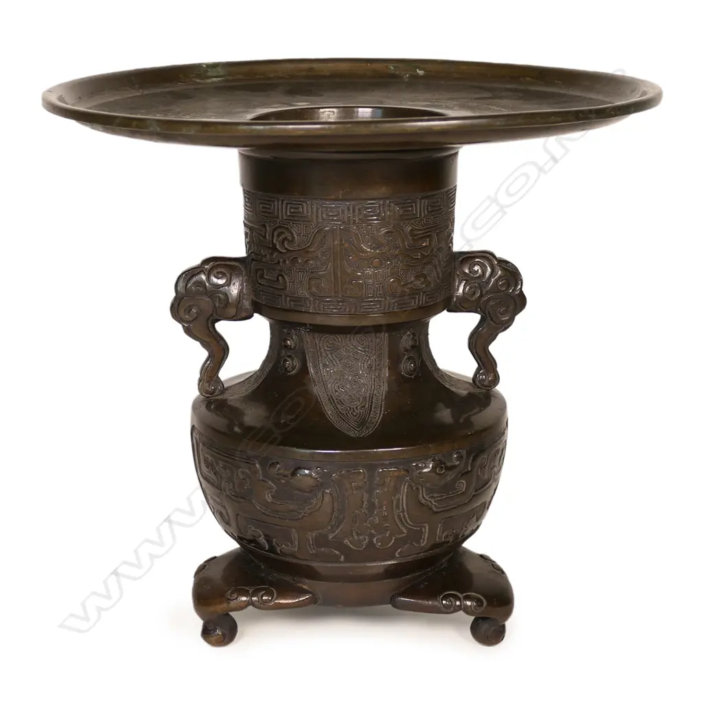 An early 20thC Japanese bronze Usubata, Image 1++