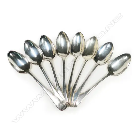 Eight Georgian silver tablespoons,