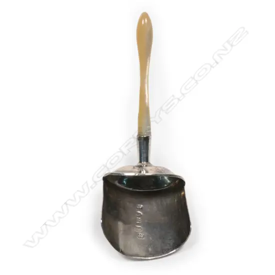 A Georgian silver and mother of pearl caddy spoon,