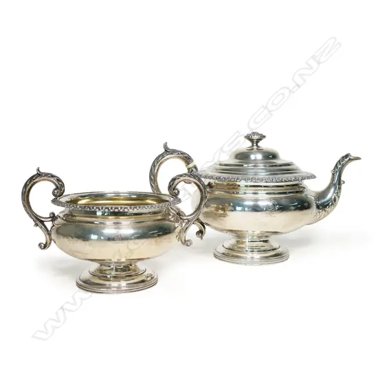 A George IV Scottish silver part tea set,