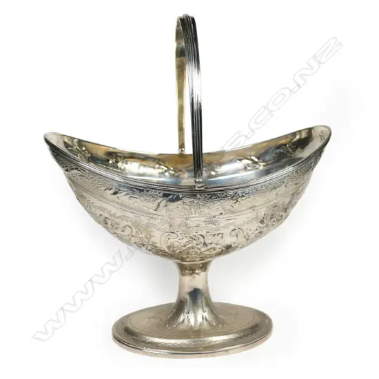 A George III Irish silver sugar basket,