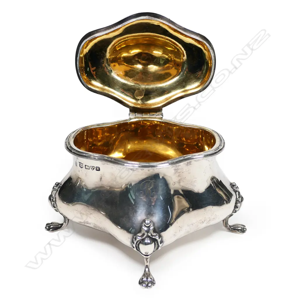 An early 1900s silver sugar casket, Image 1++