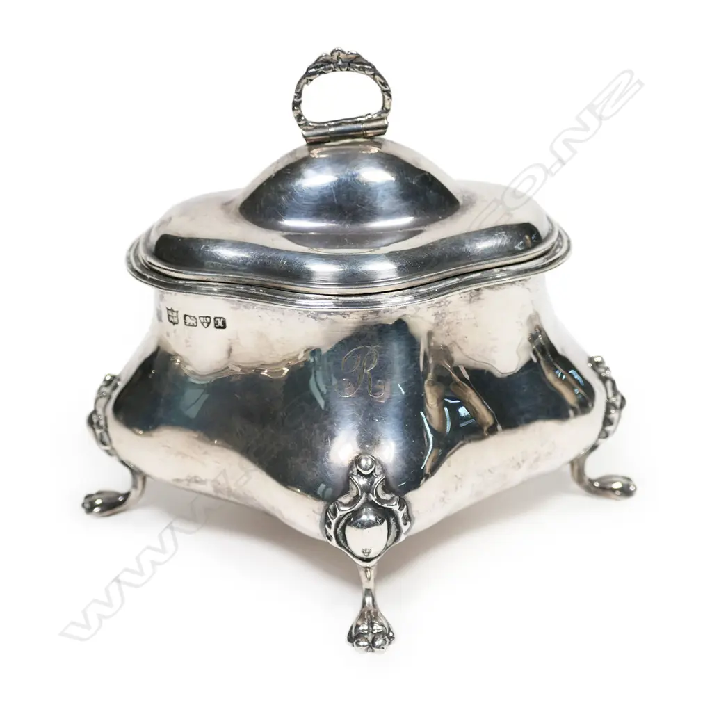 An early 1900s silver sugar casket, Image 1++