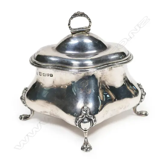 An early 1900s silver sugar casket,