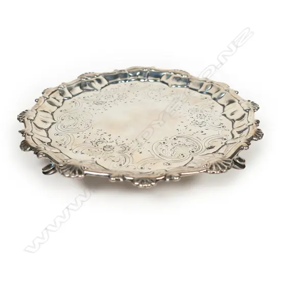 An early George III silver waiter,