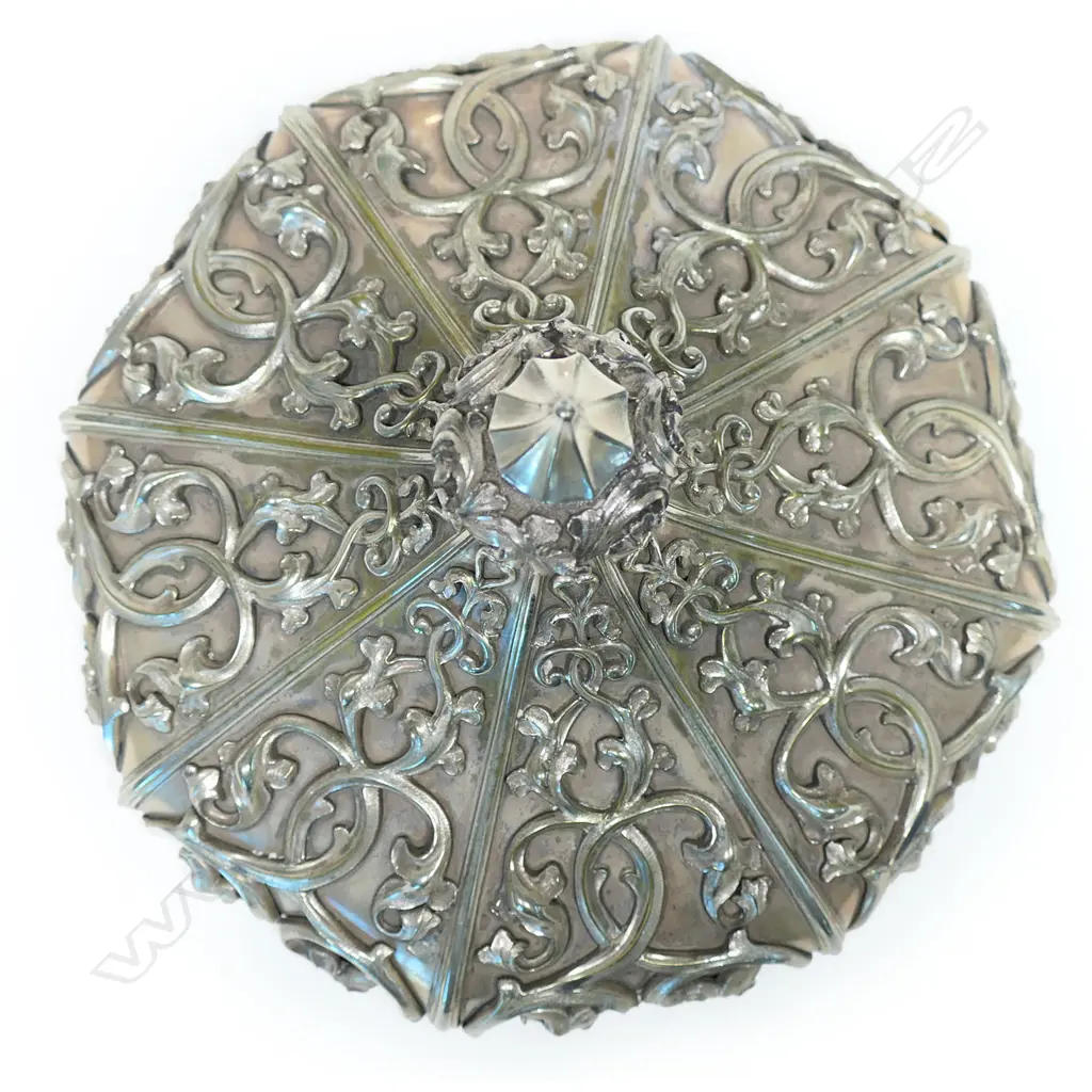 A large and impressive 19thC German silver plate lidded chalice, Image 1++