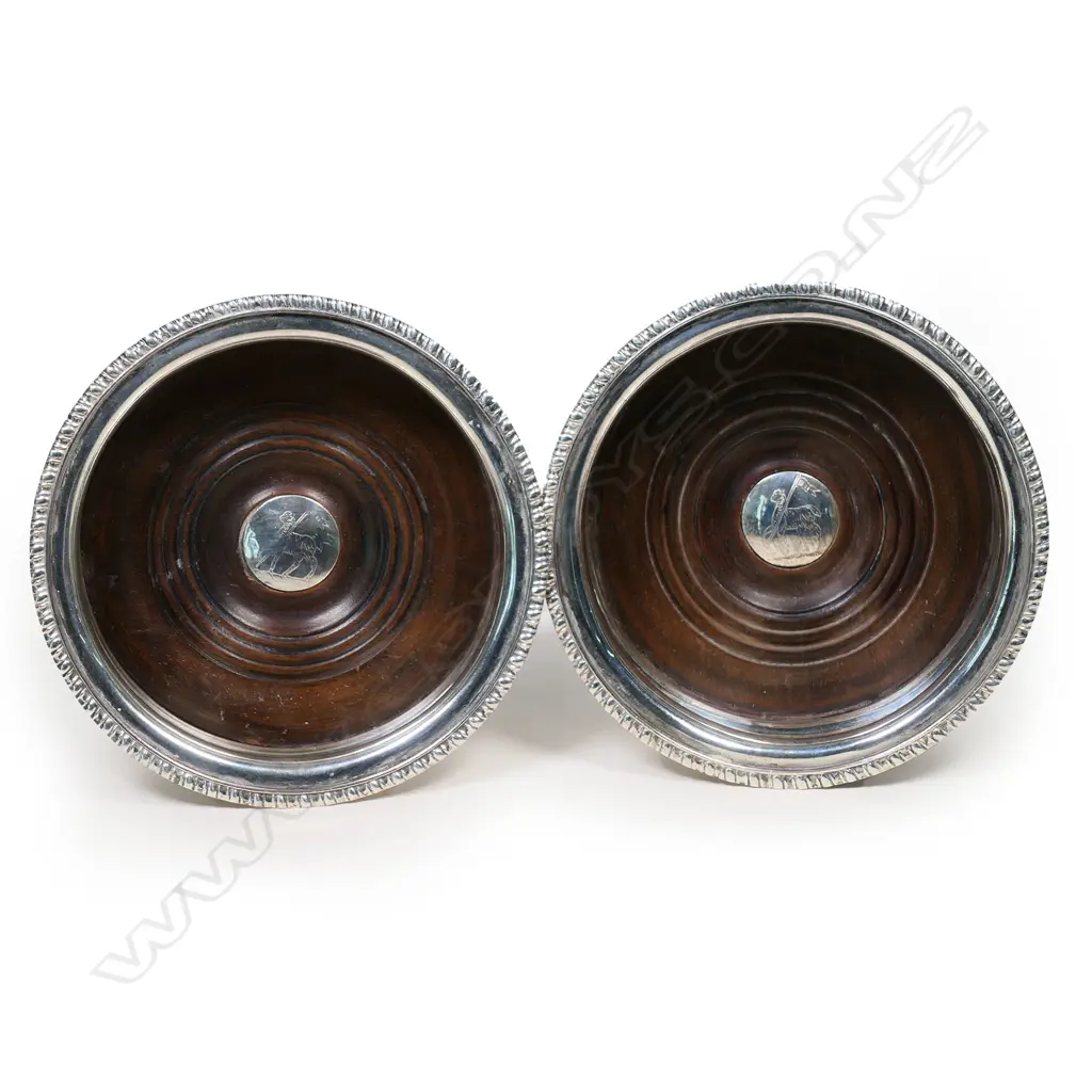 A pair of late Victorian silver plate wine coasters, Image 1++