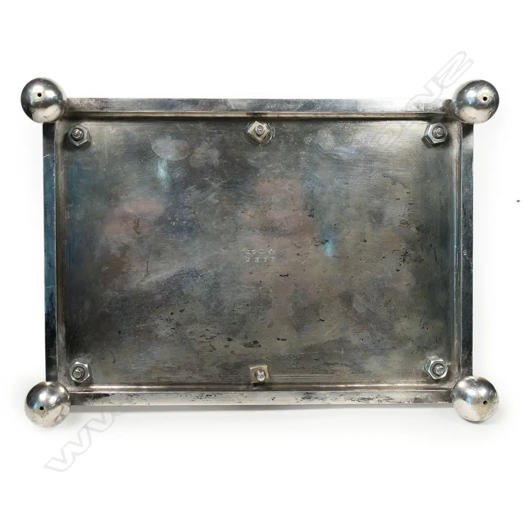 A Victorian Arts & Crafts Christopher Dresser style silver plate cruet stand, Image 1++