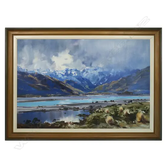 ASTON GREATHEAD, SOUTHERN ALPS, OIL ON BOARD 490x745mm